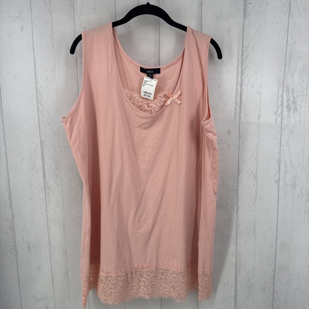 1X lace trim tank