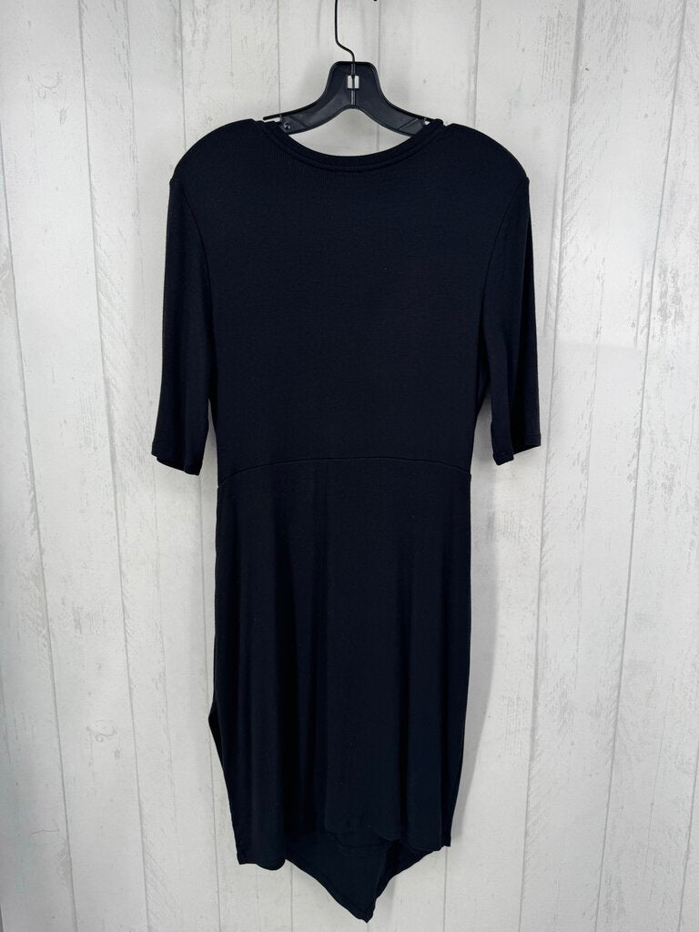L ribbed crossover 3/4 slv dress
