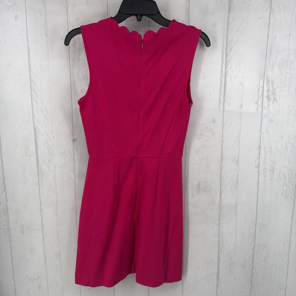 R148 2 scalloped v-neck slvs dress