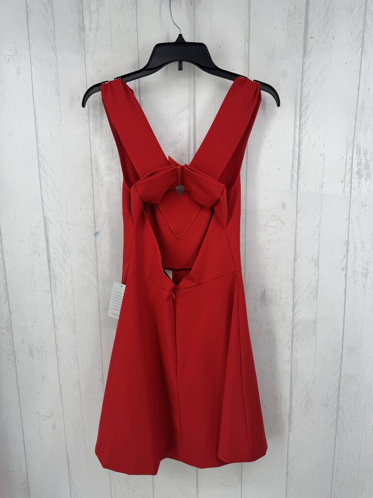 R118 XS open back v-neck slvls dress
