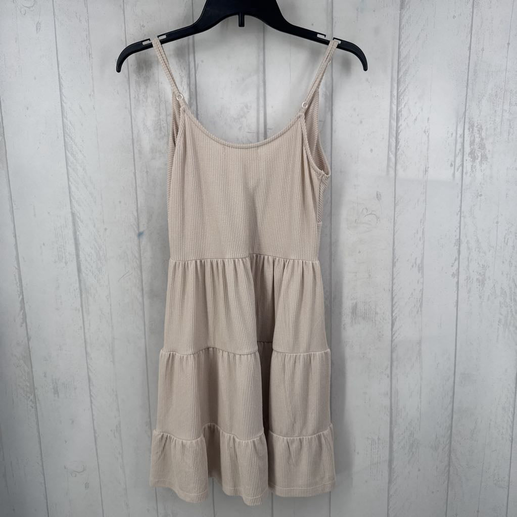 L ribbed gathered slvls dress