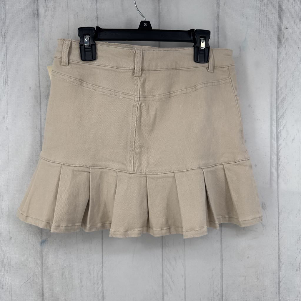 S ruffled hem jean skirt