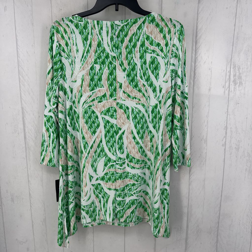 R40 S textured asymetrical hem 3/4 slv top