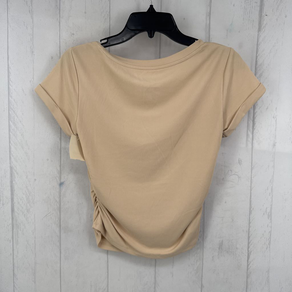 M ribbed ruched s/s tee