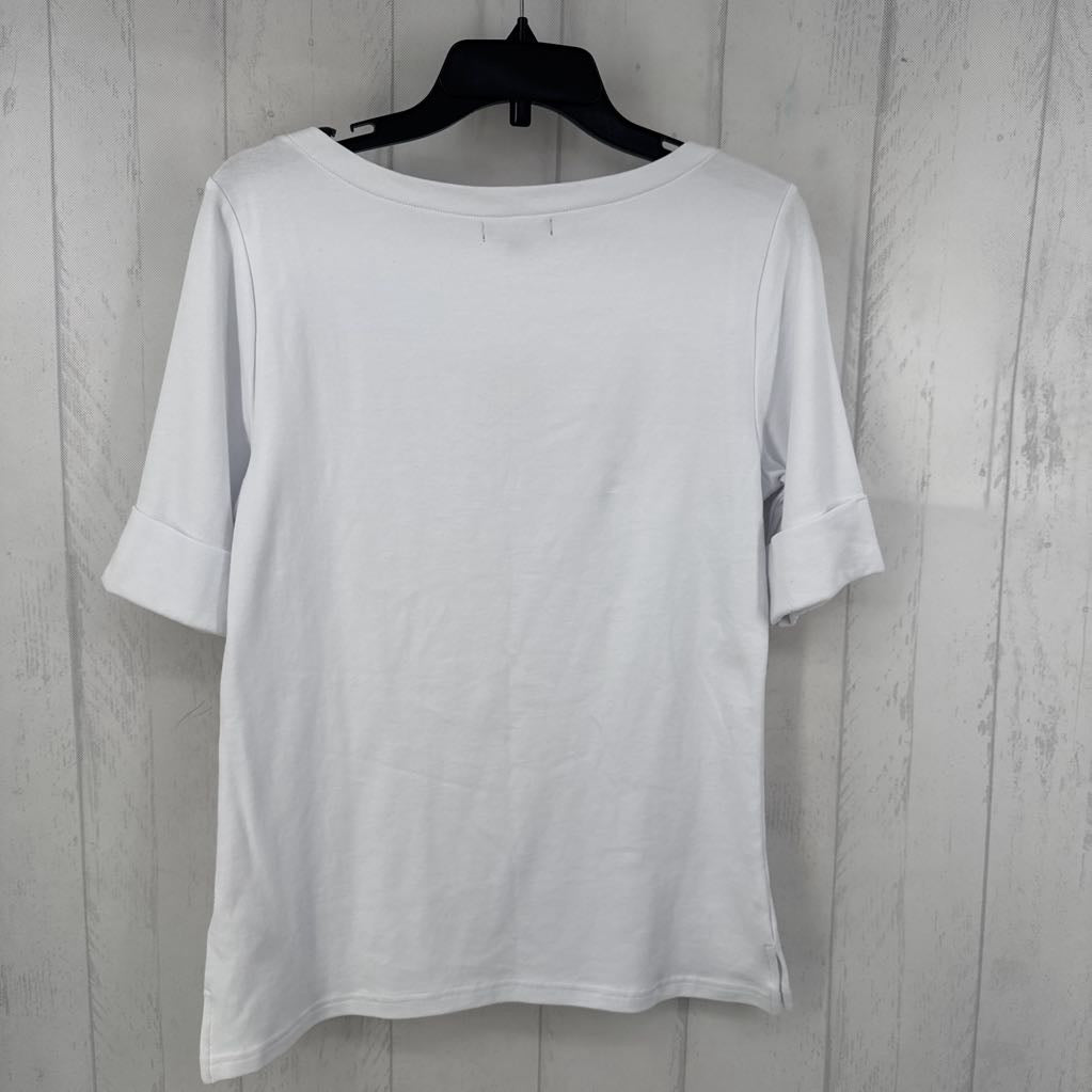 R45 L boat neck elbow slv tee