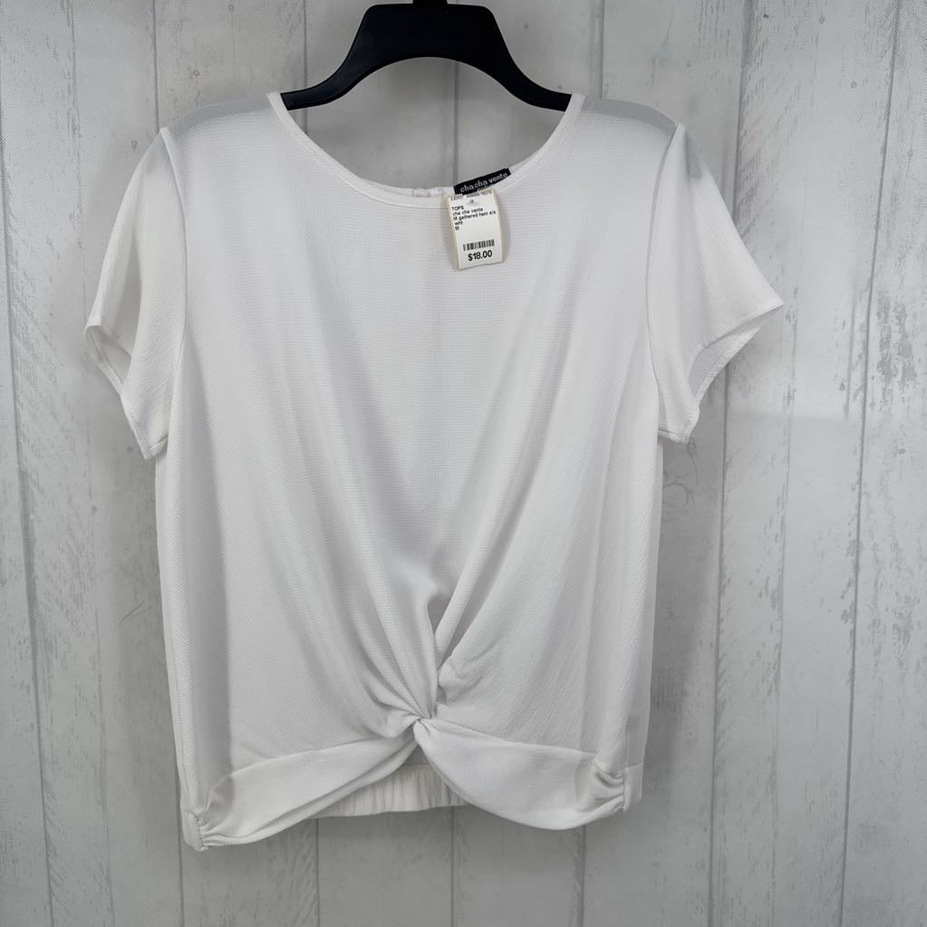 M gathered hem s/s top