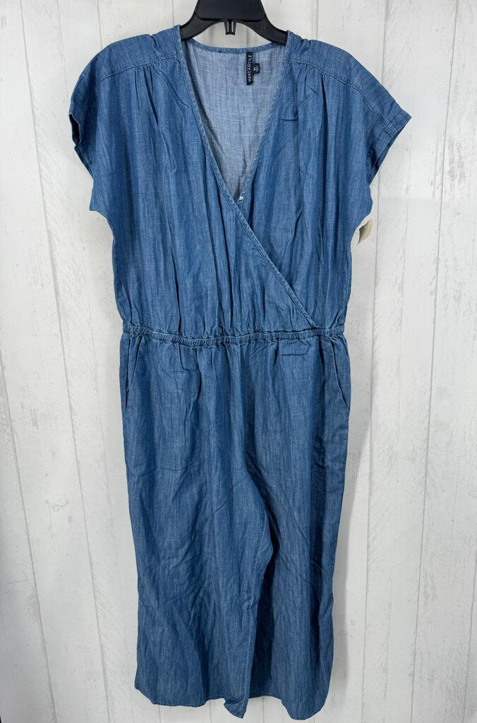 XL denim crossover s/s jumpsuit