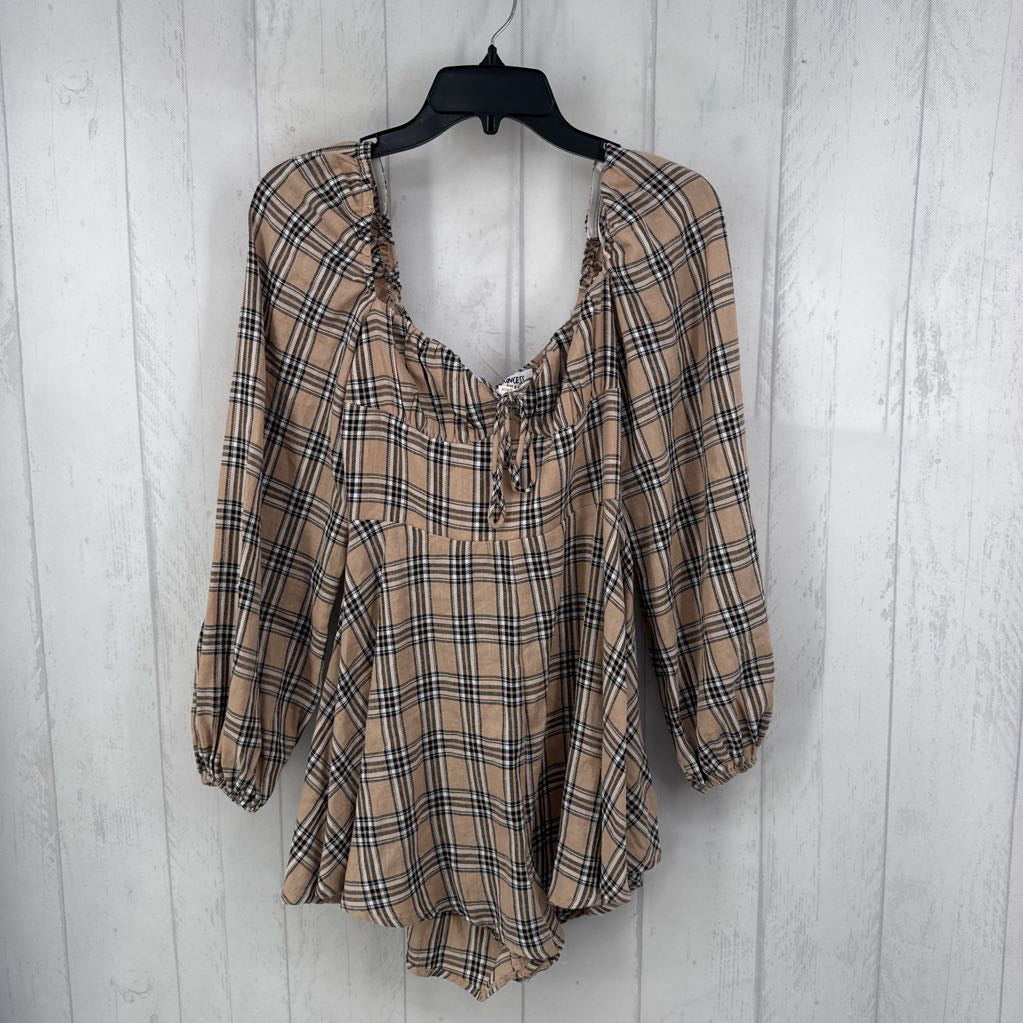 2 plaid l/s romper