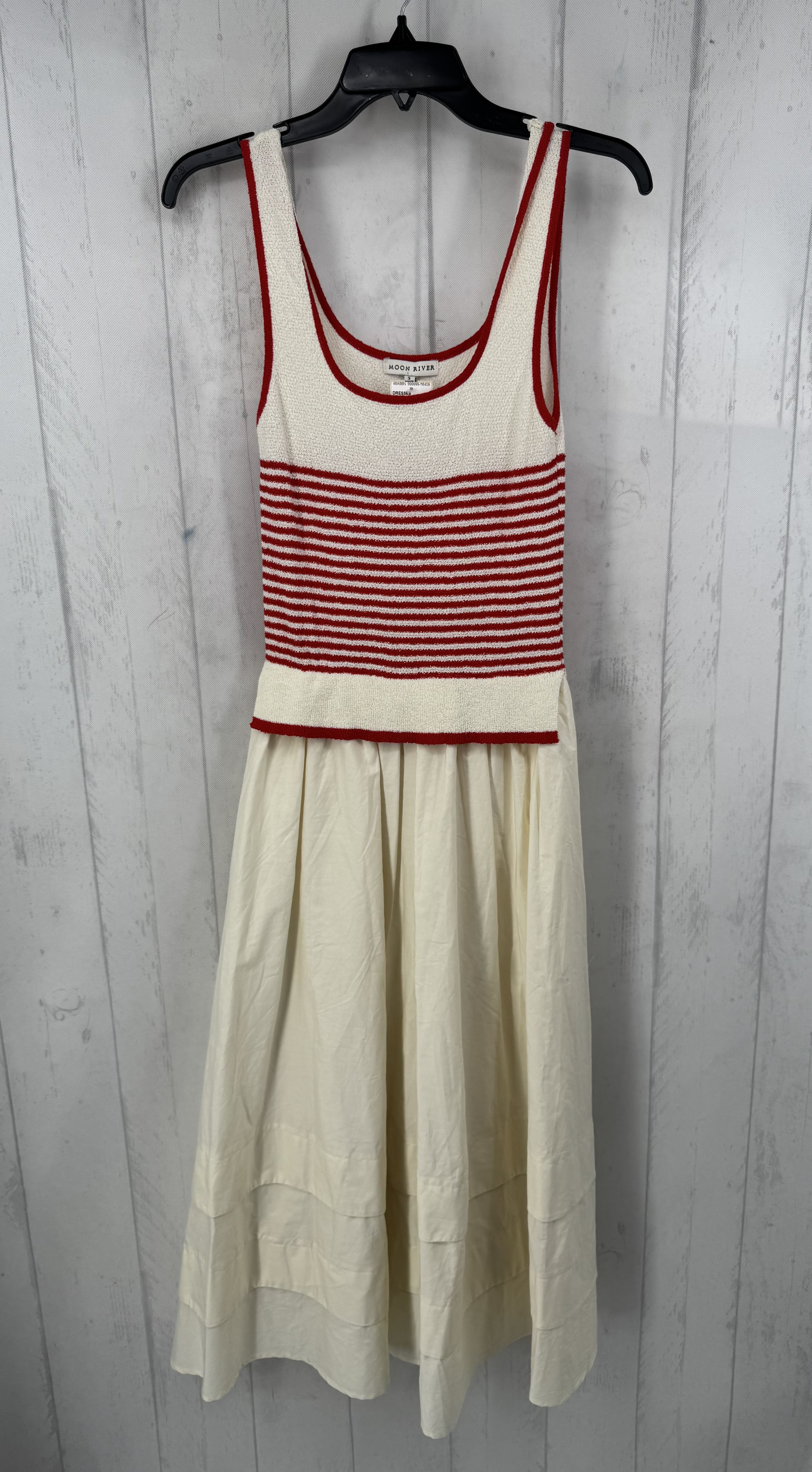 S striped tiered bottom slvls dress