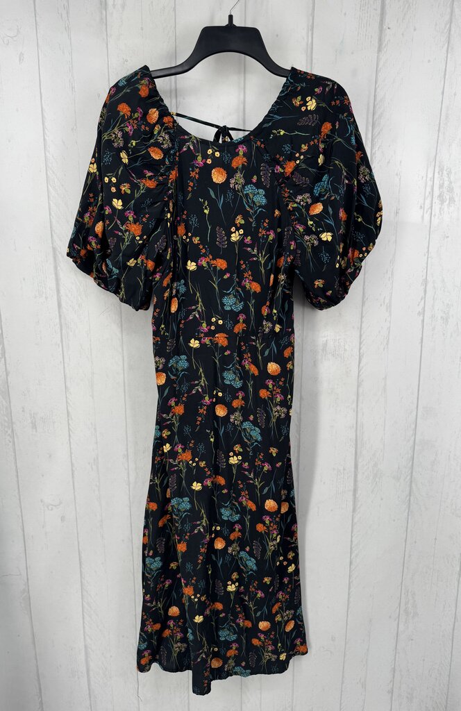 M flo print bow back s/s dress