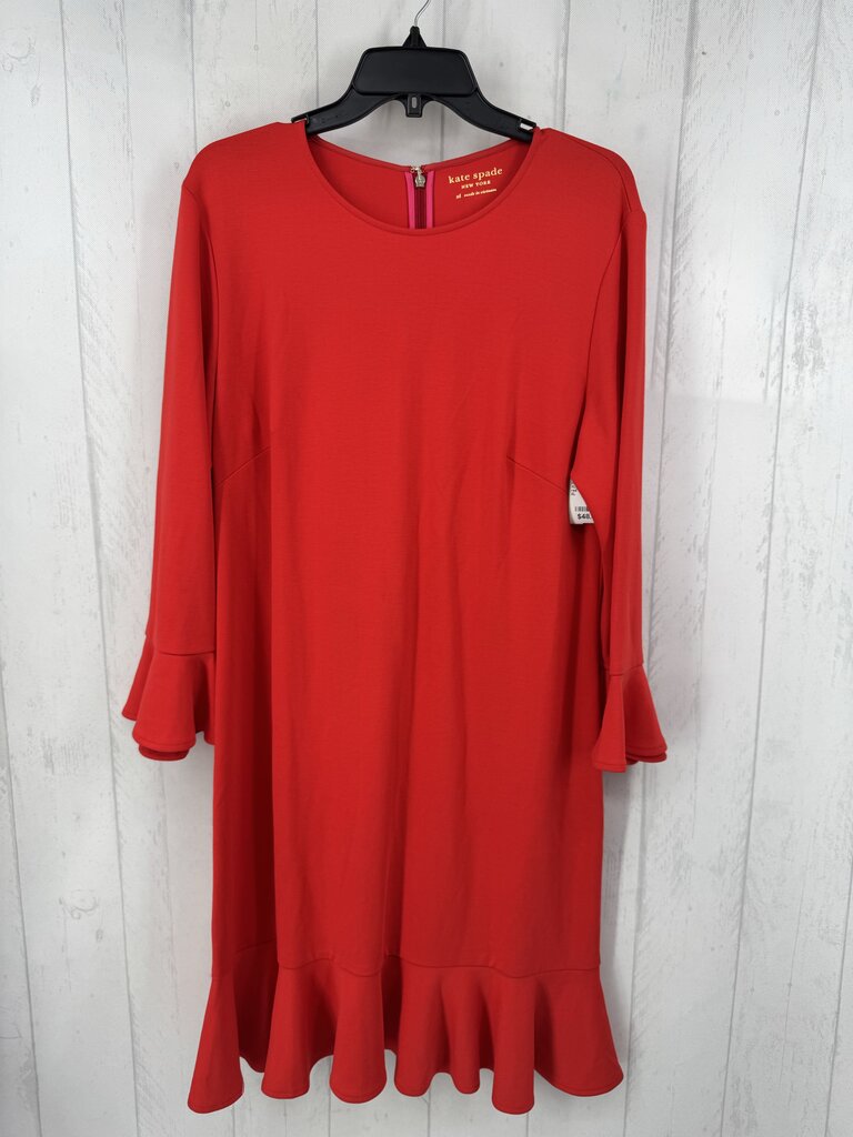 XL ruffle hem l/s dress