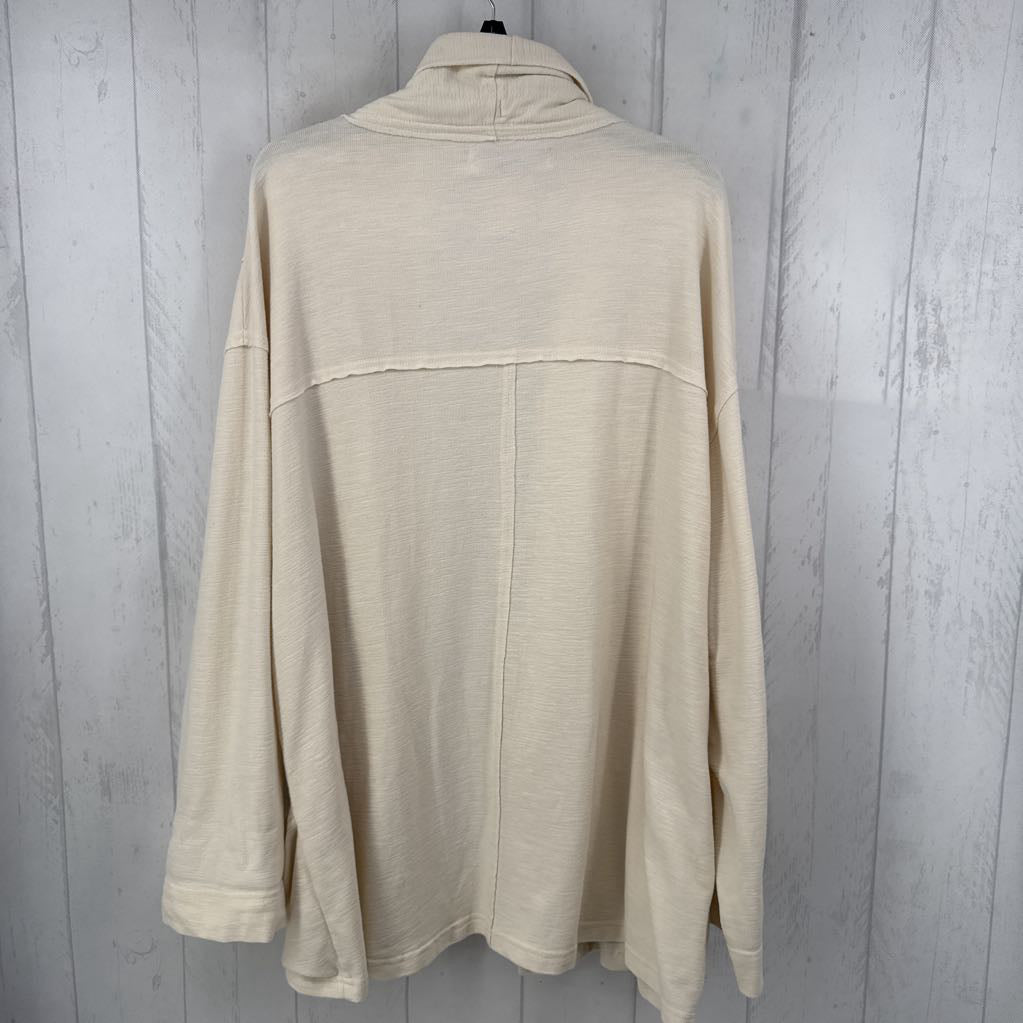 L textured open front cardi