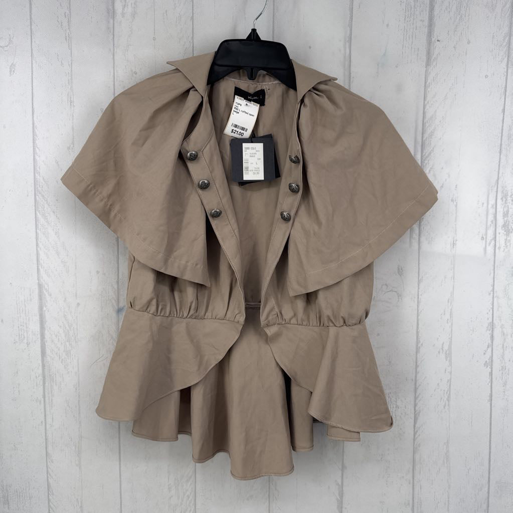 R60 L ruffled open button detail peplum jacket