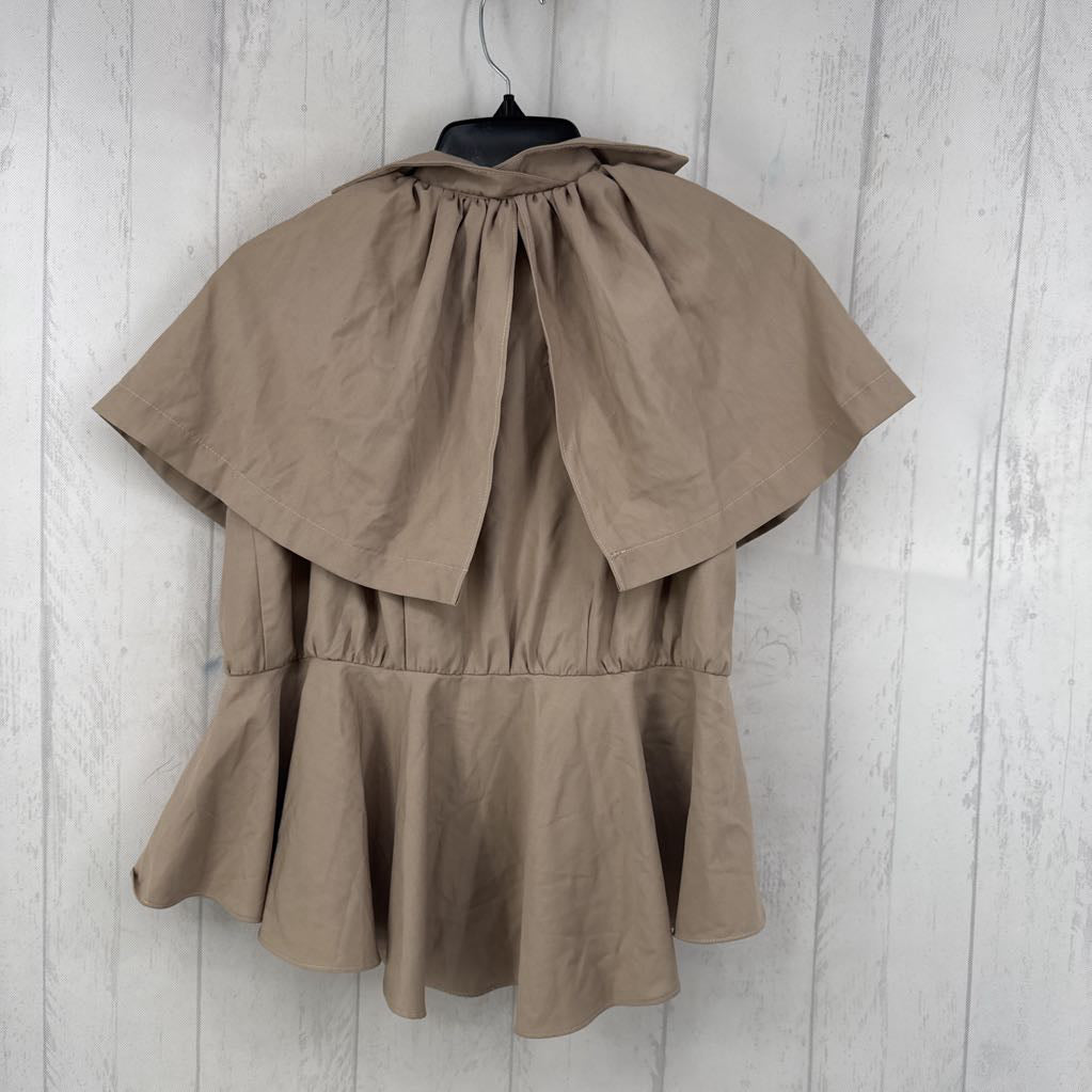 R60 L ruffled open button detail peplum jacket