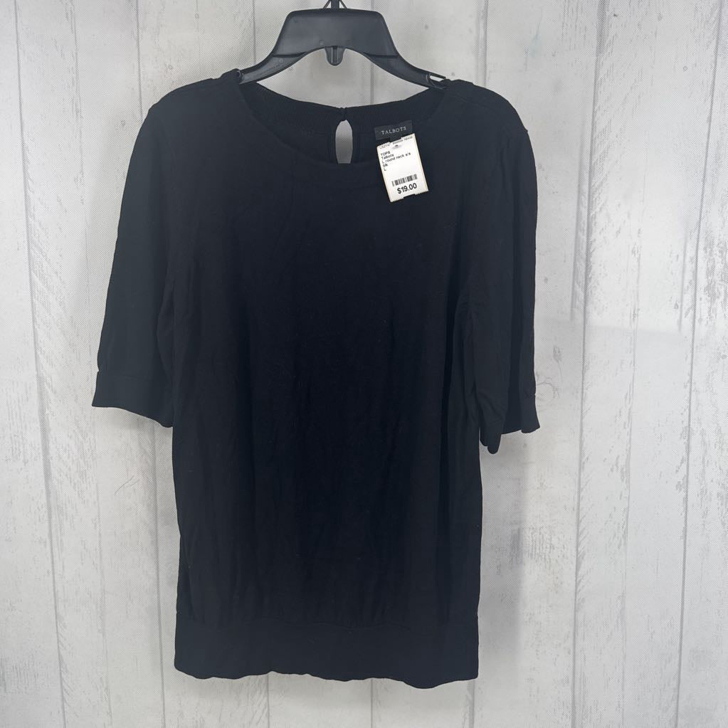 L round neck s/s knit top