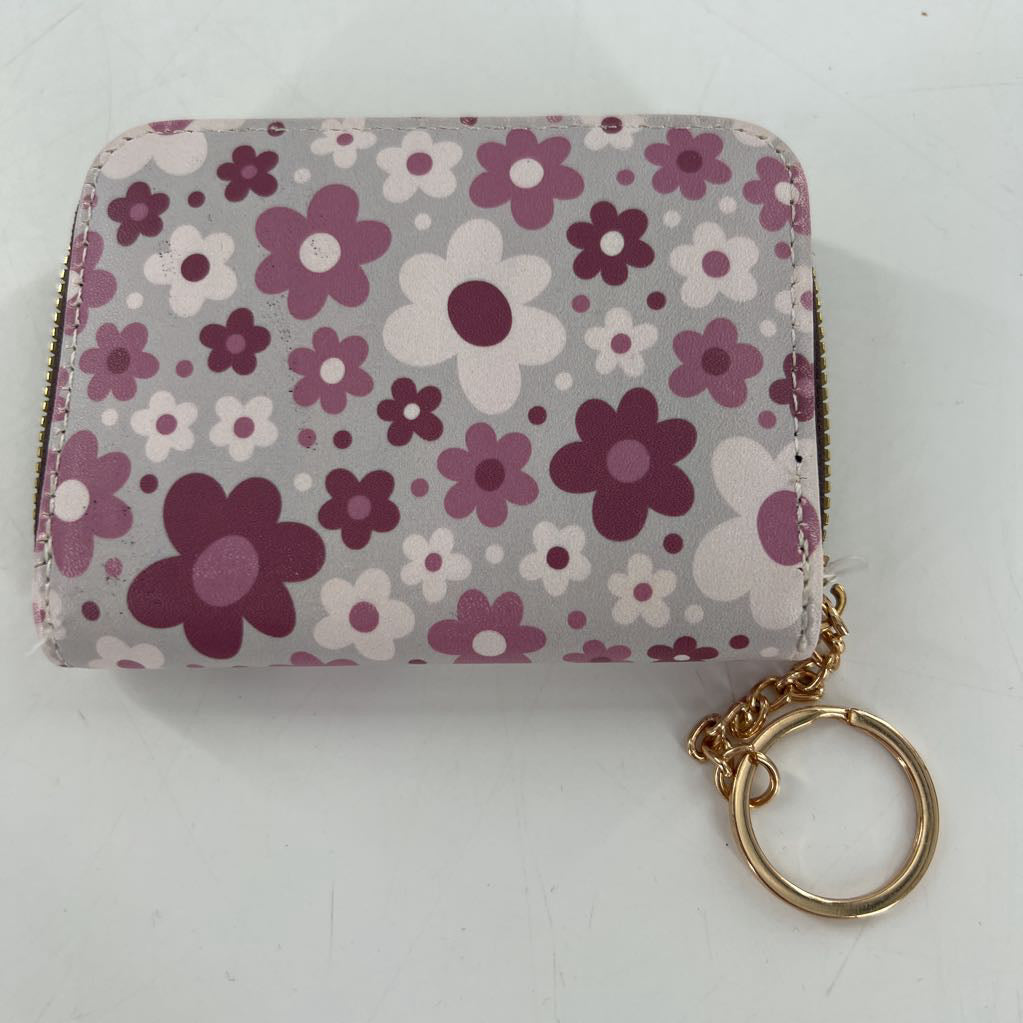 floral accordion zip around card holder