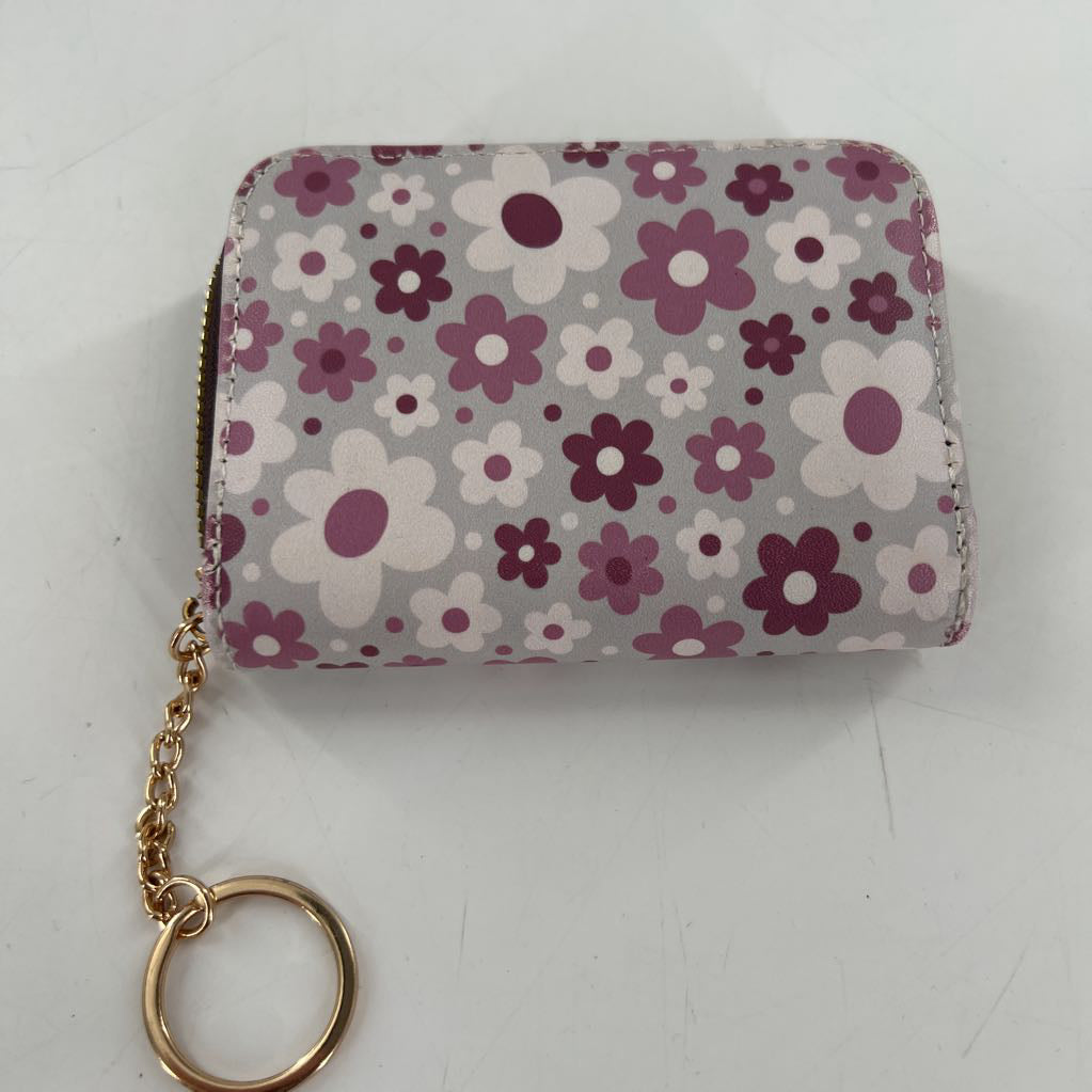 floral accordion zip around card holder