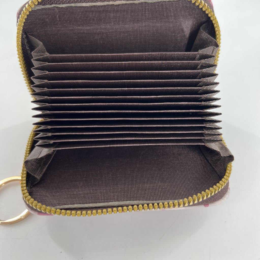 floral accordion zip around card holder