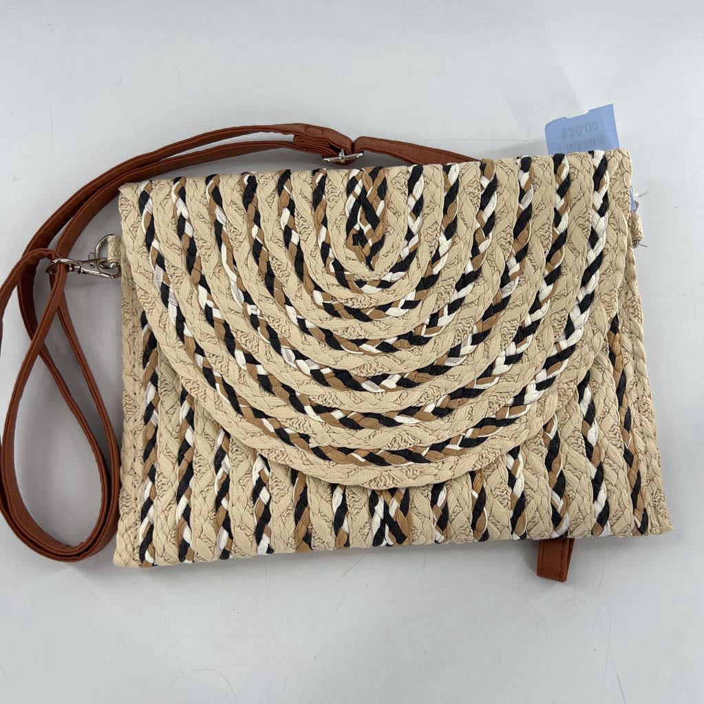 straw envelope clutch/wristlett/crossbody