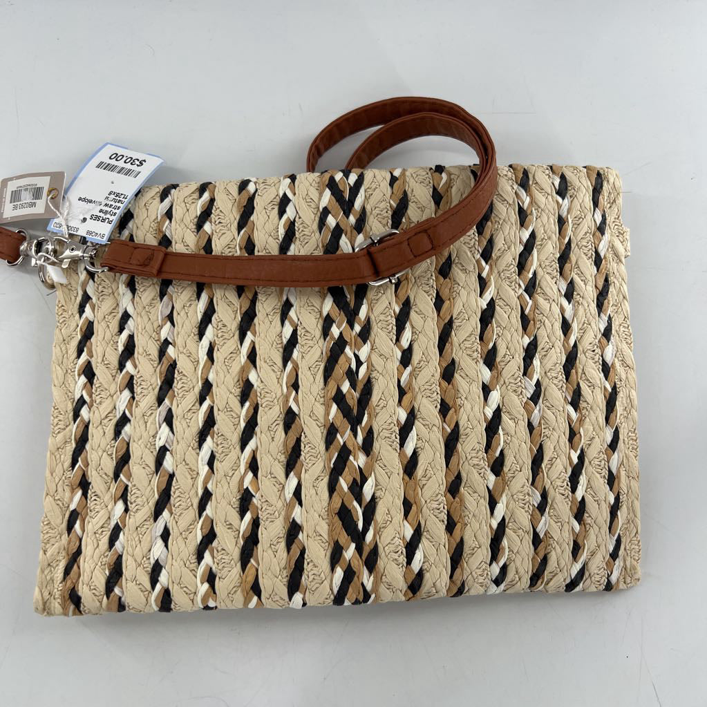 straw envelope clutch/wristlett/crossbody