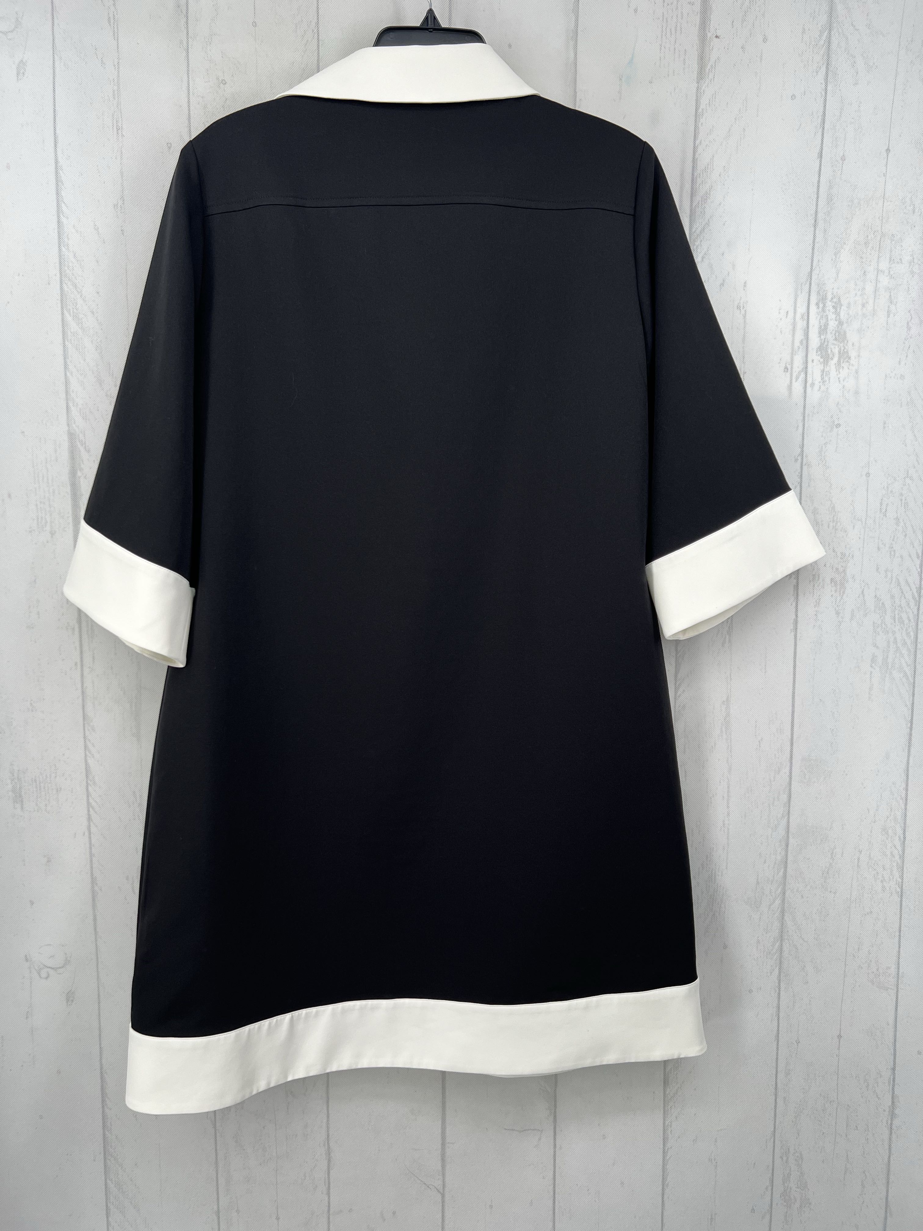12 buttoned v-neck 3/4 slv dress