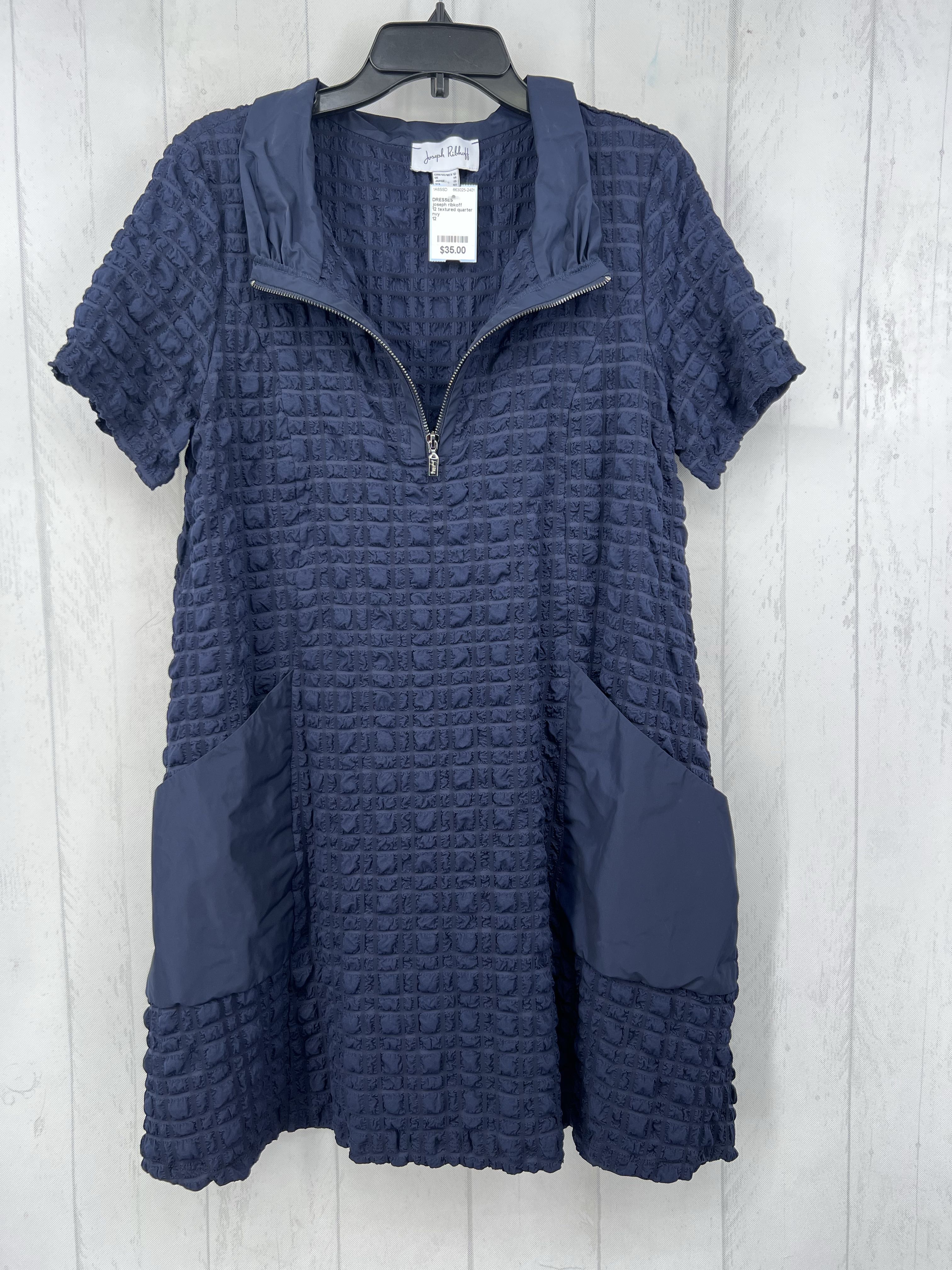 12 textured quarter zip s/s dress