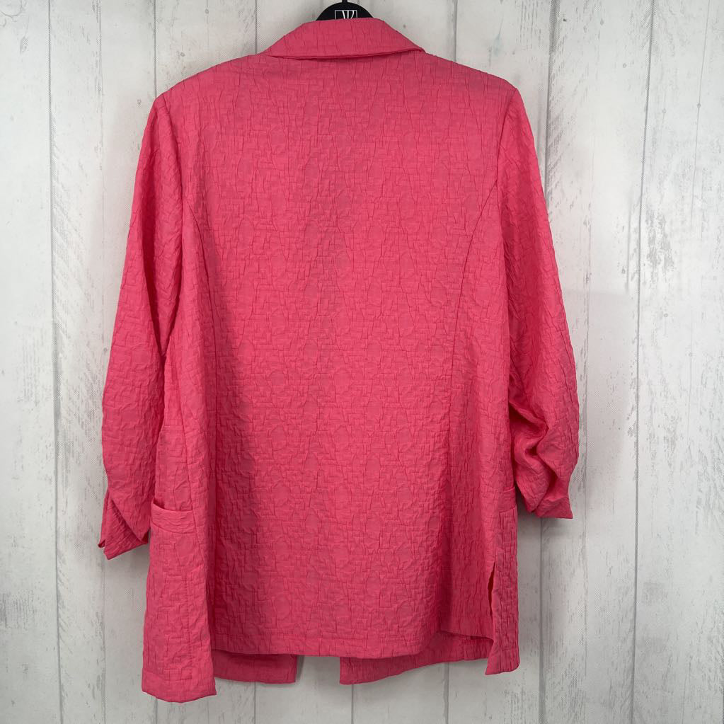 12 textured ruched slv blazer