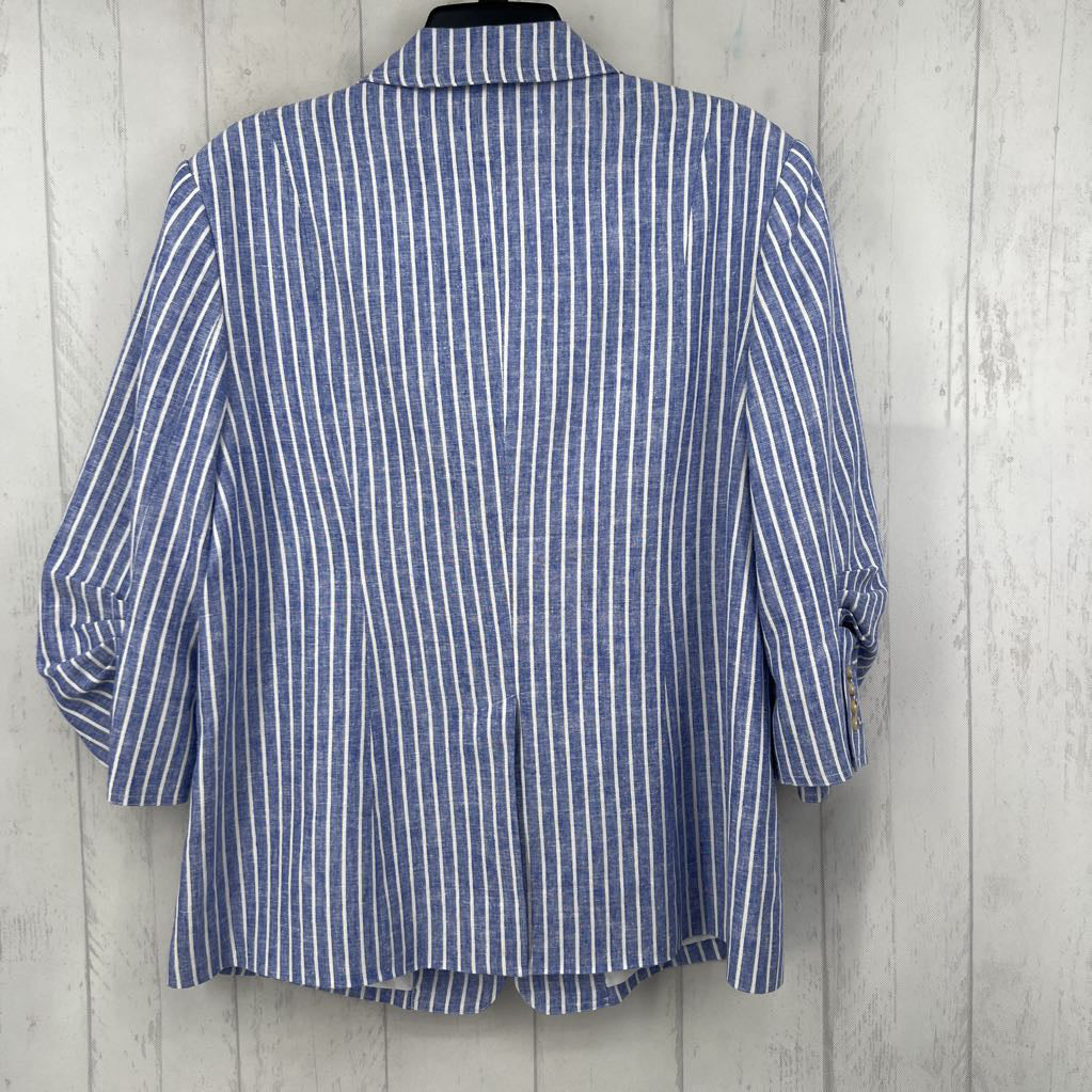 12 striped ruched slv blazer