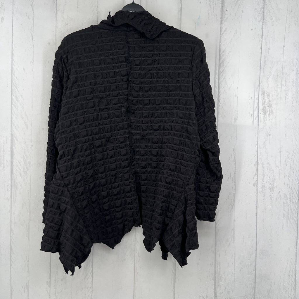 L textured draped cardi 3/4 slv