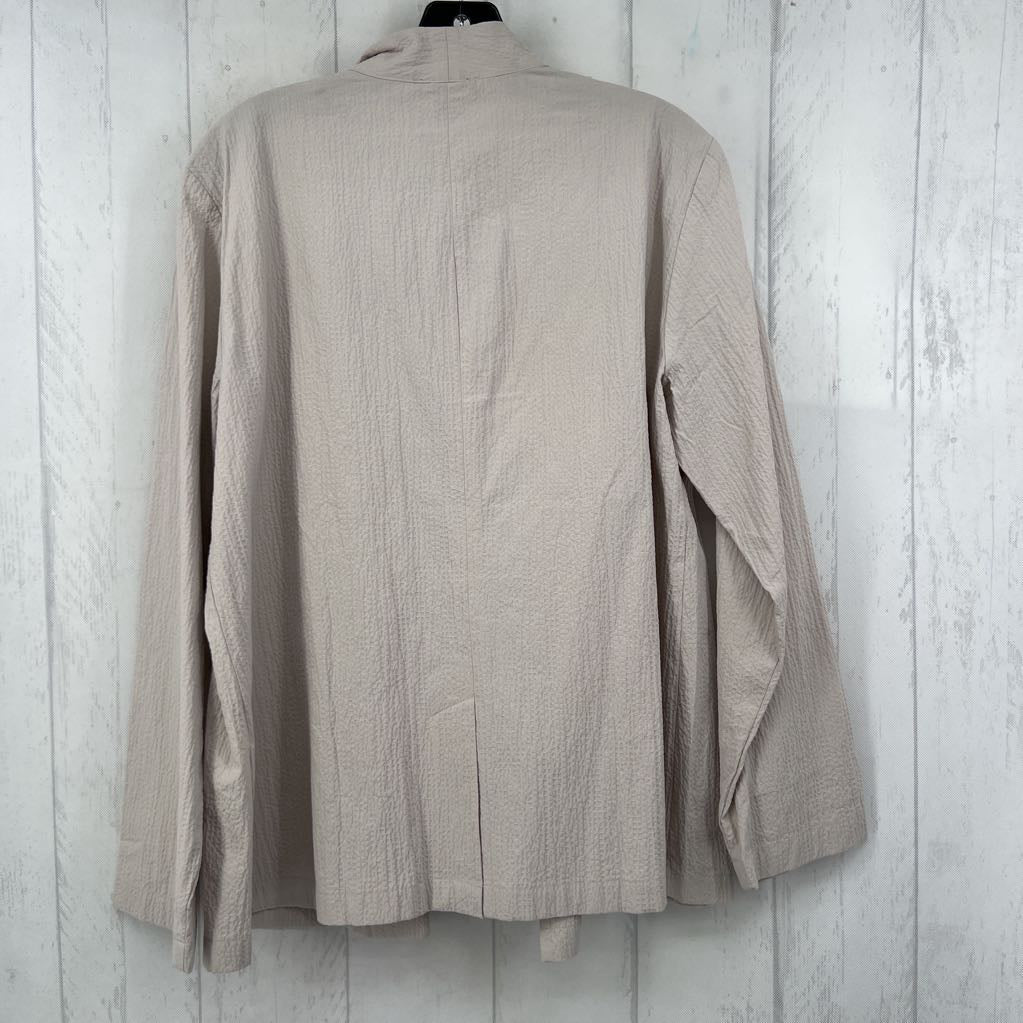 M textured open front blazer
