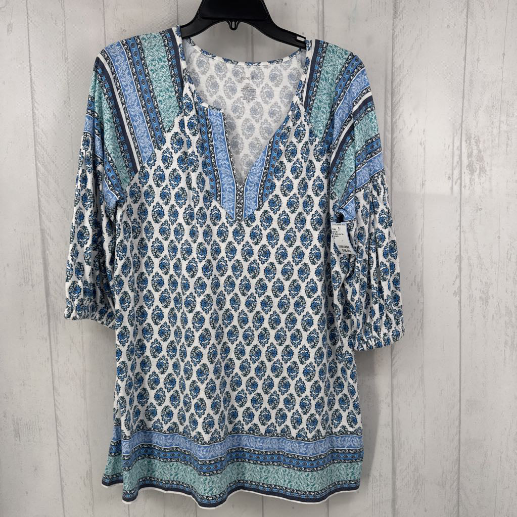 M elbow slv flo print top