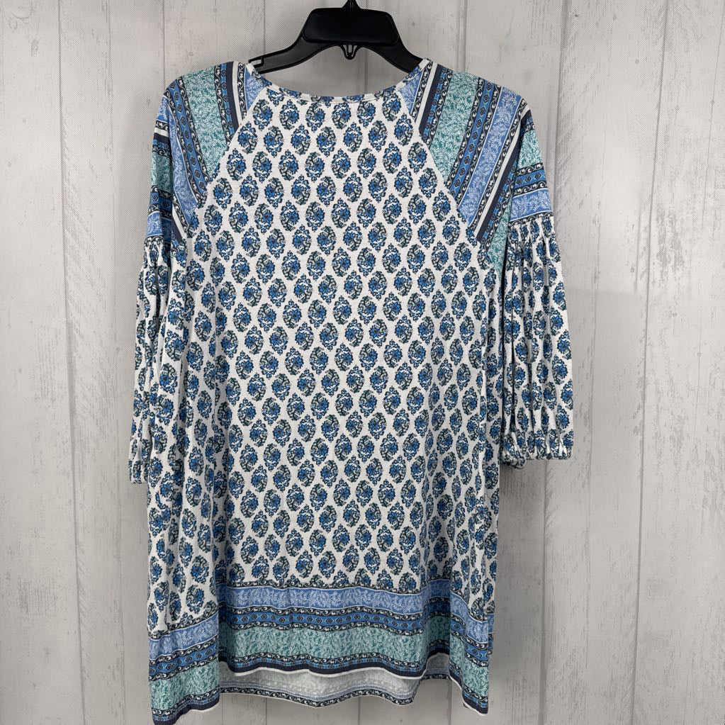 M elbow slv flo print top