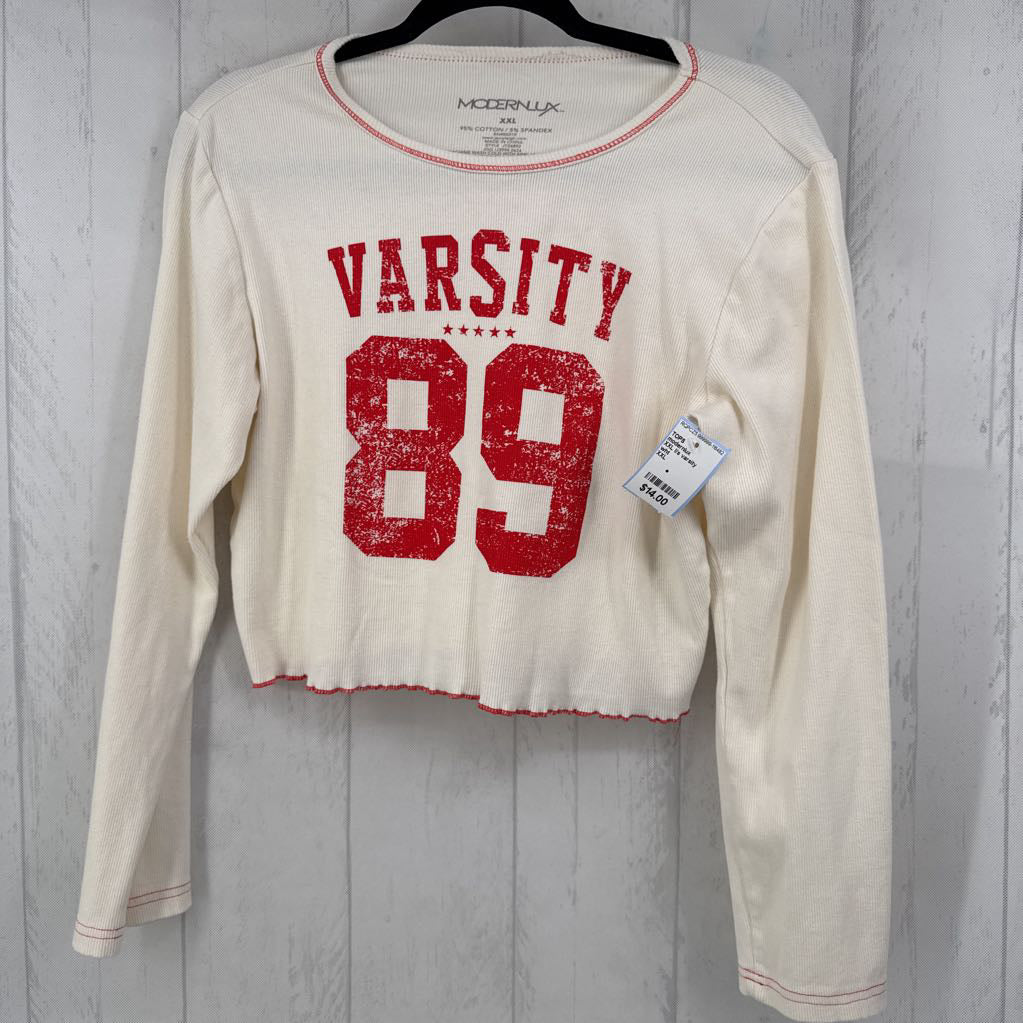 XXL l/s varsity crop top