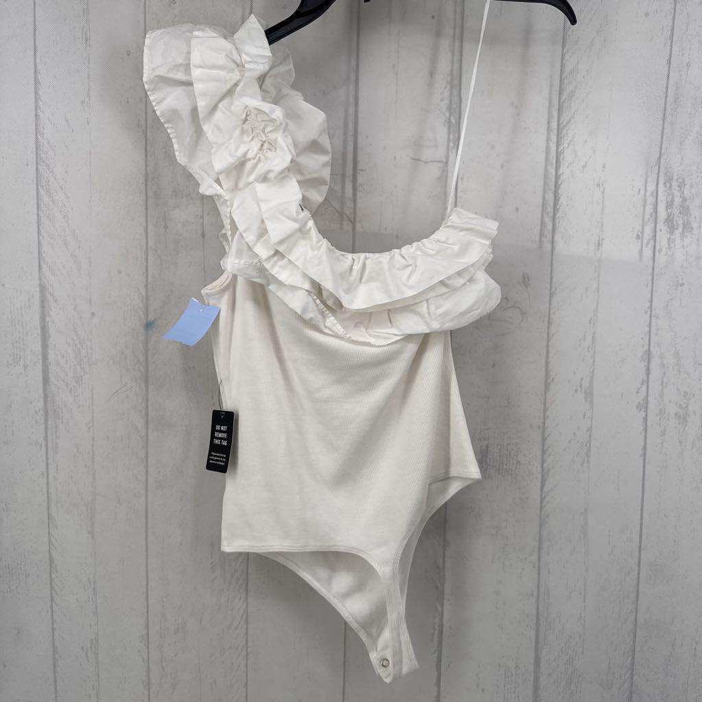 R64 L ruffle one shoulder bodysuit