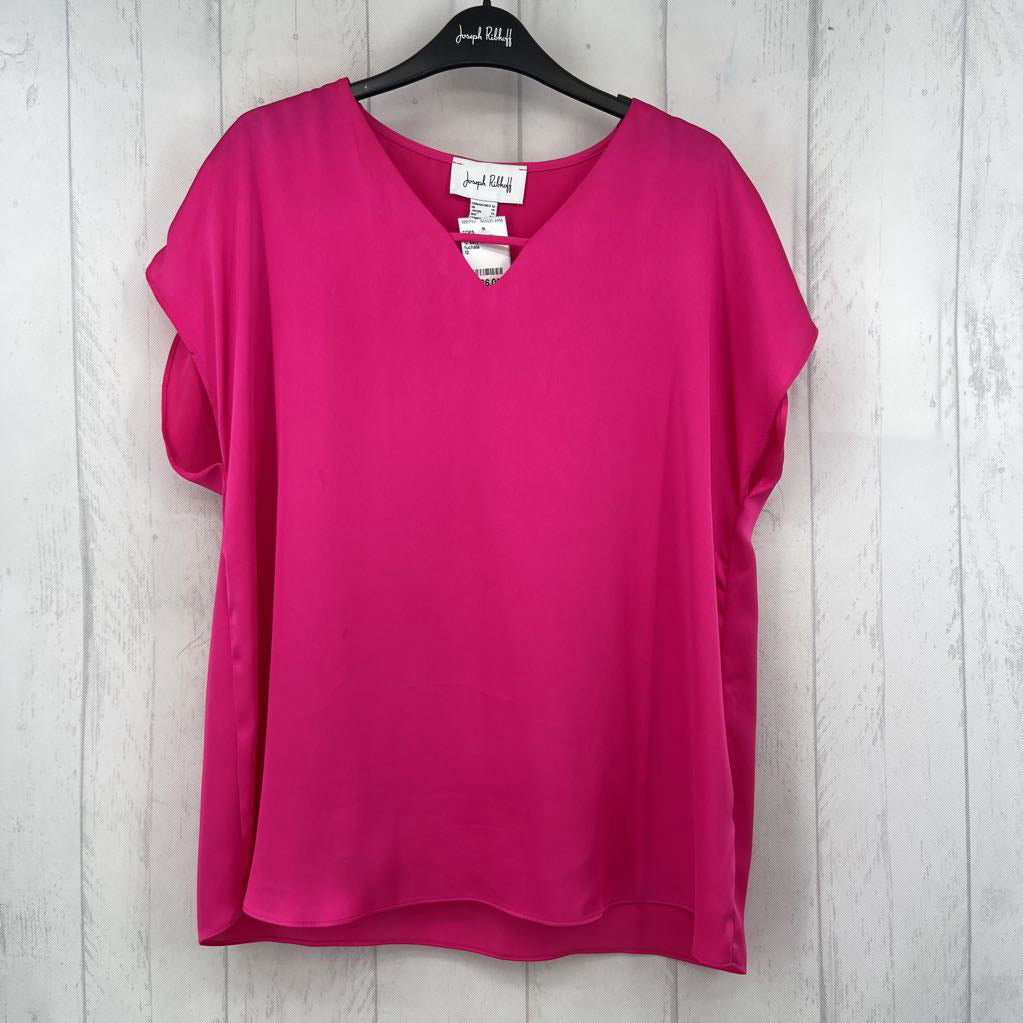 12 silky notch neck drop shoulder top s/s