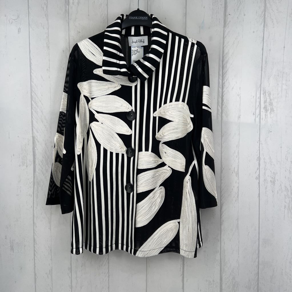 M striped embroidered mesh jacket