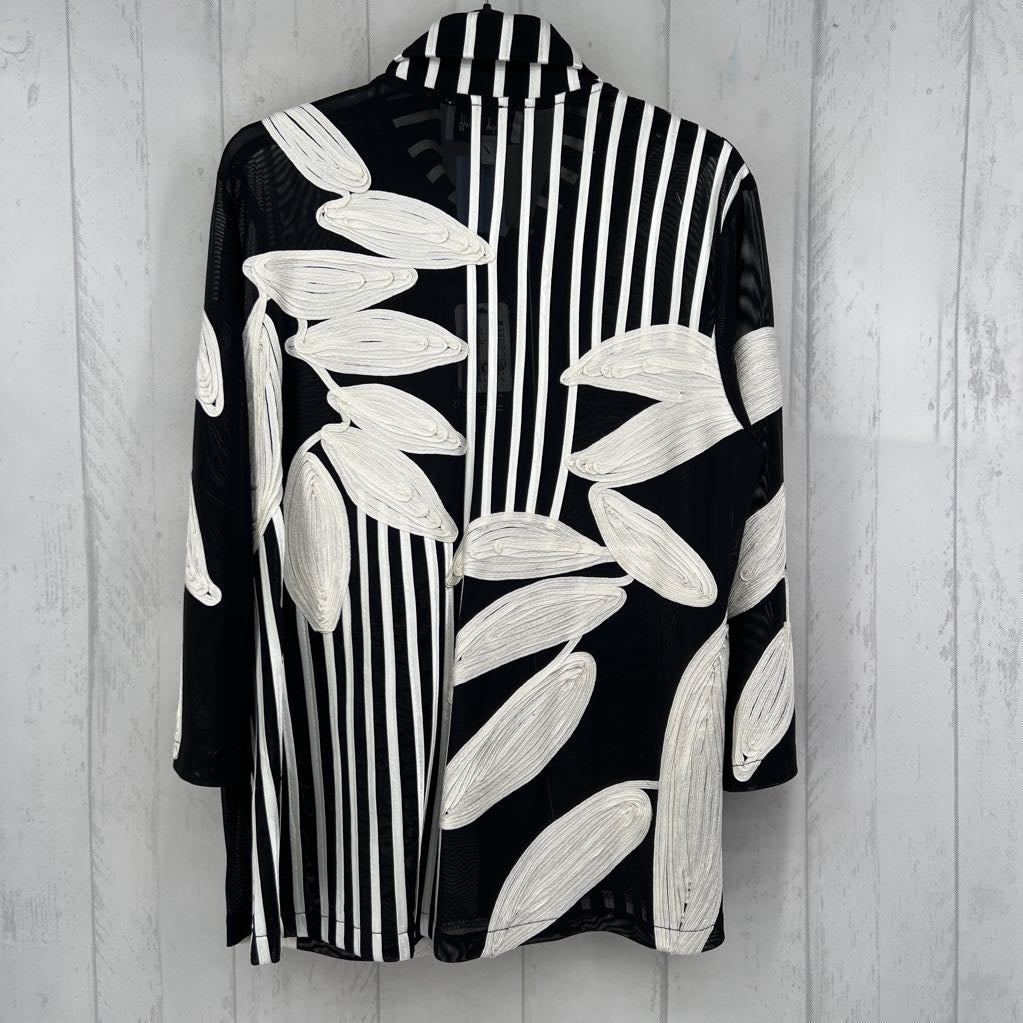 M striped embroidered mesh jacket