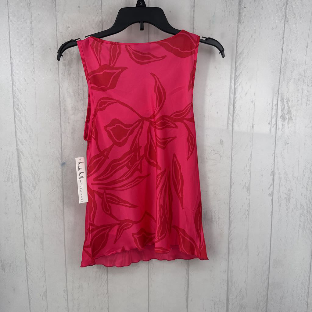 S leaf print drape tank