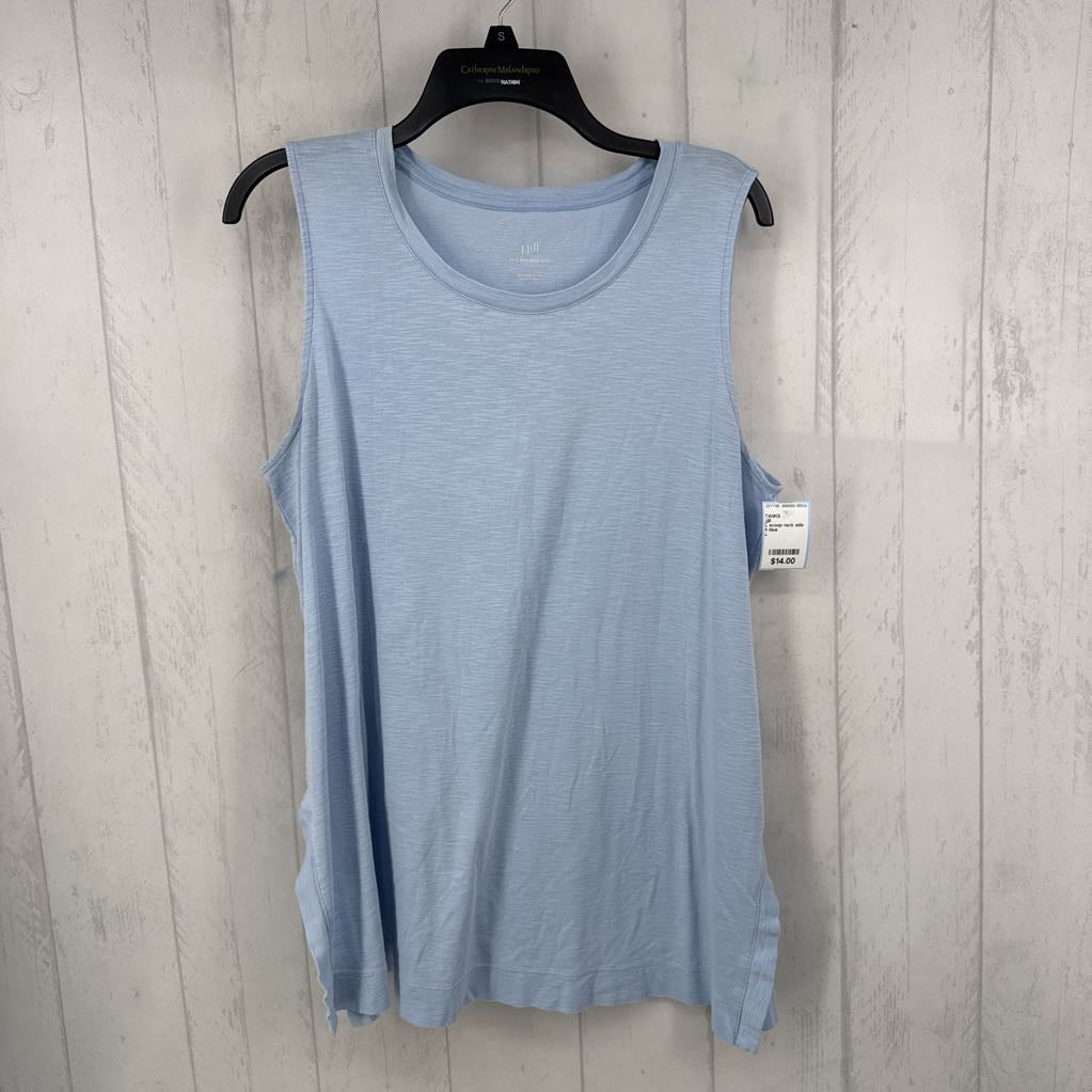 L scoop neck side slit tank