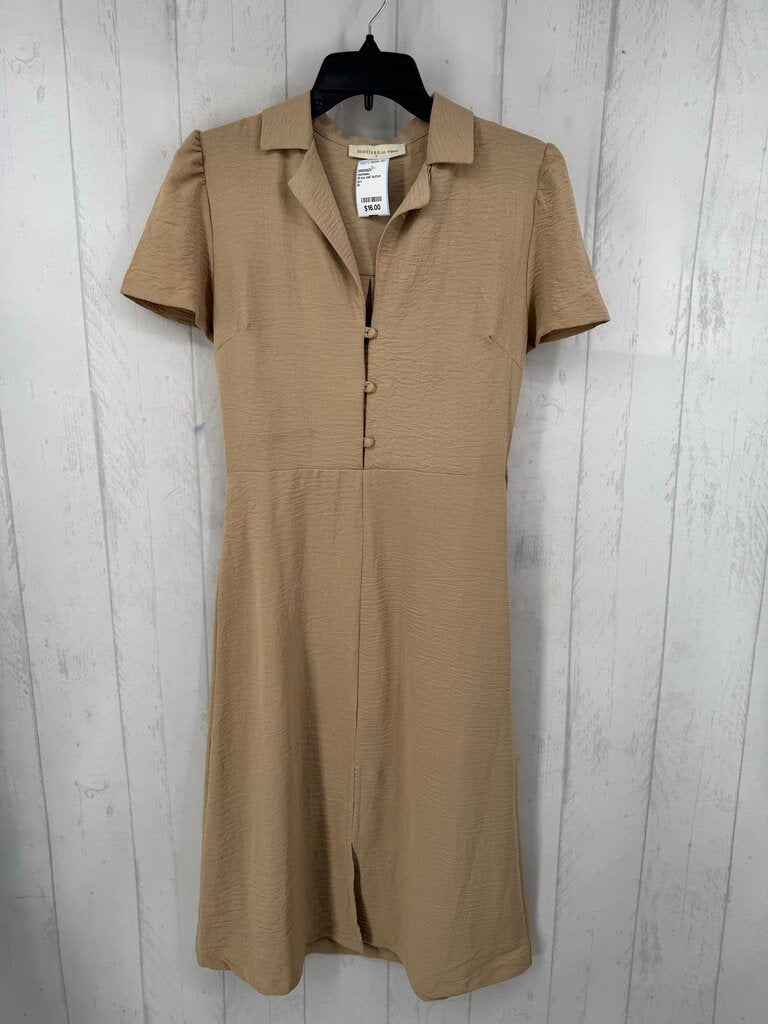 M s/s half button dress