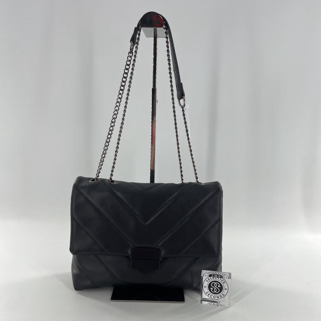 chain strap vegan leather quilted purse