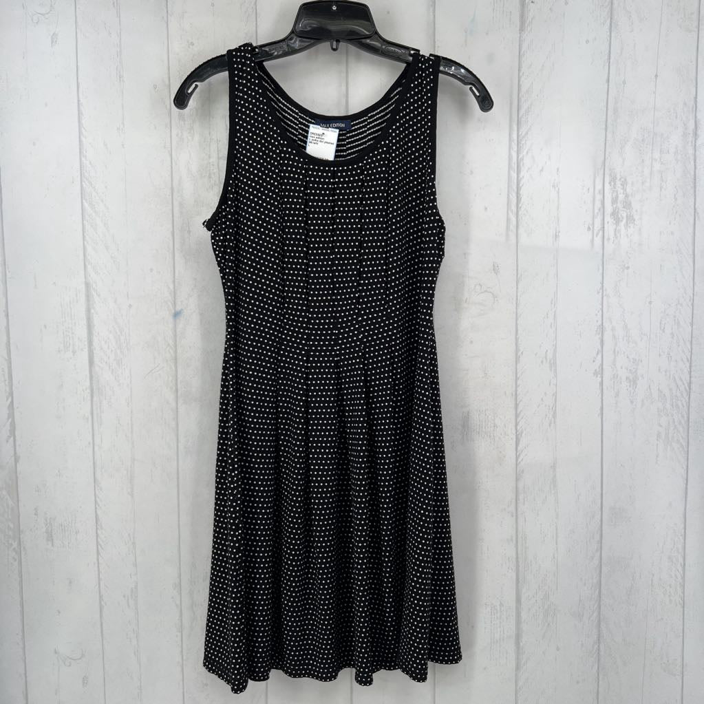 L polka dot pleated slvls dress