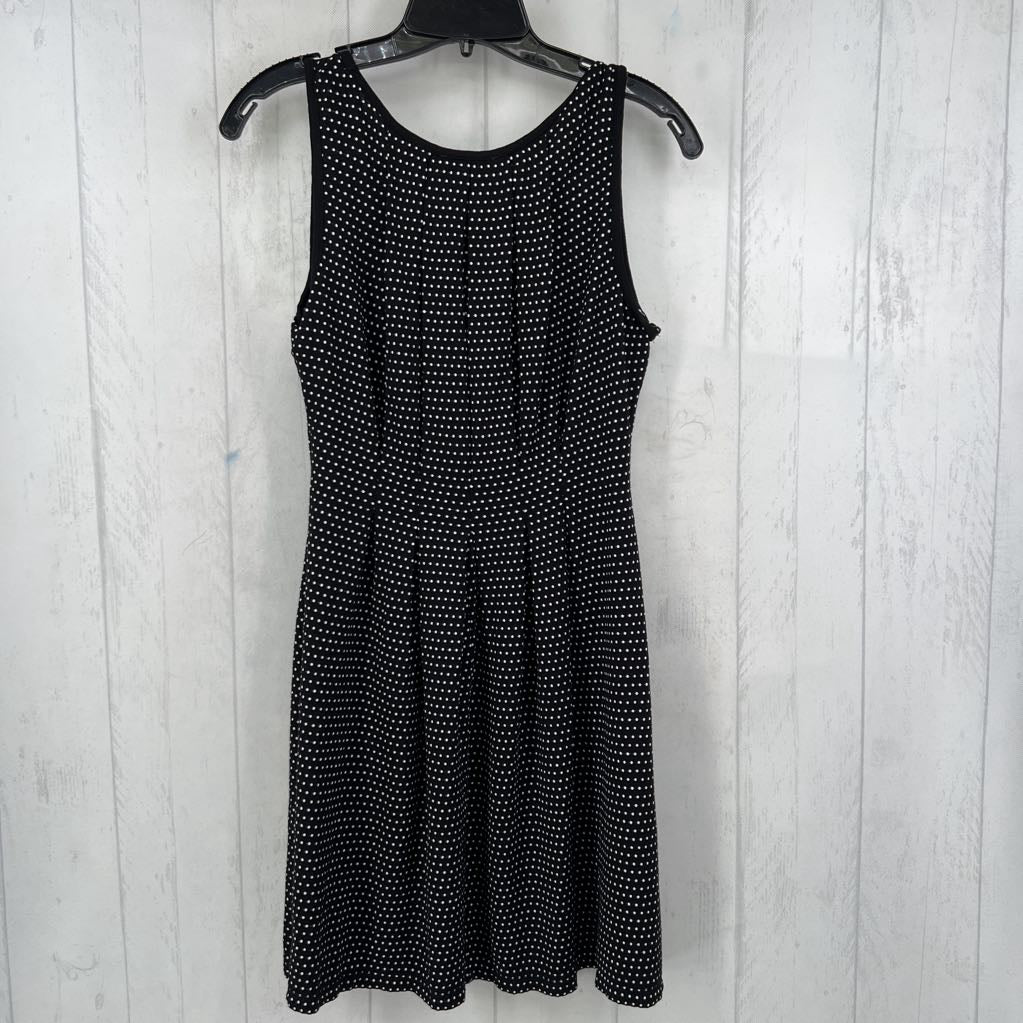 L polka dot pleated slvls dress
