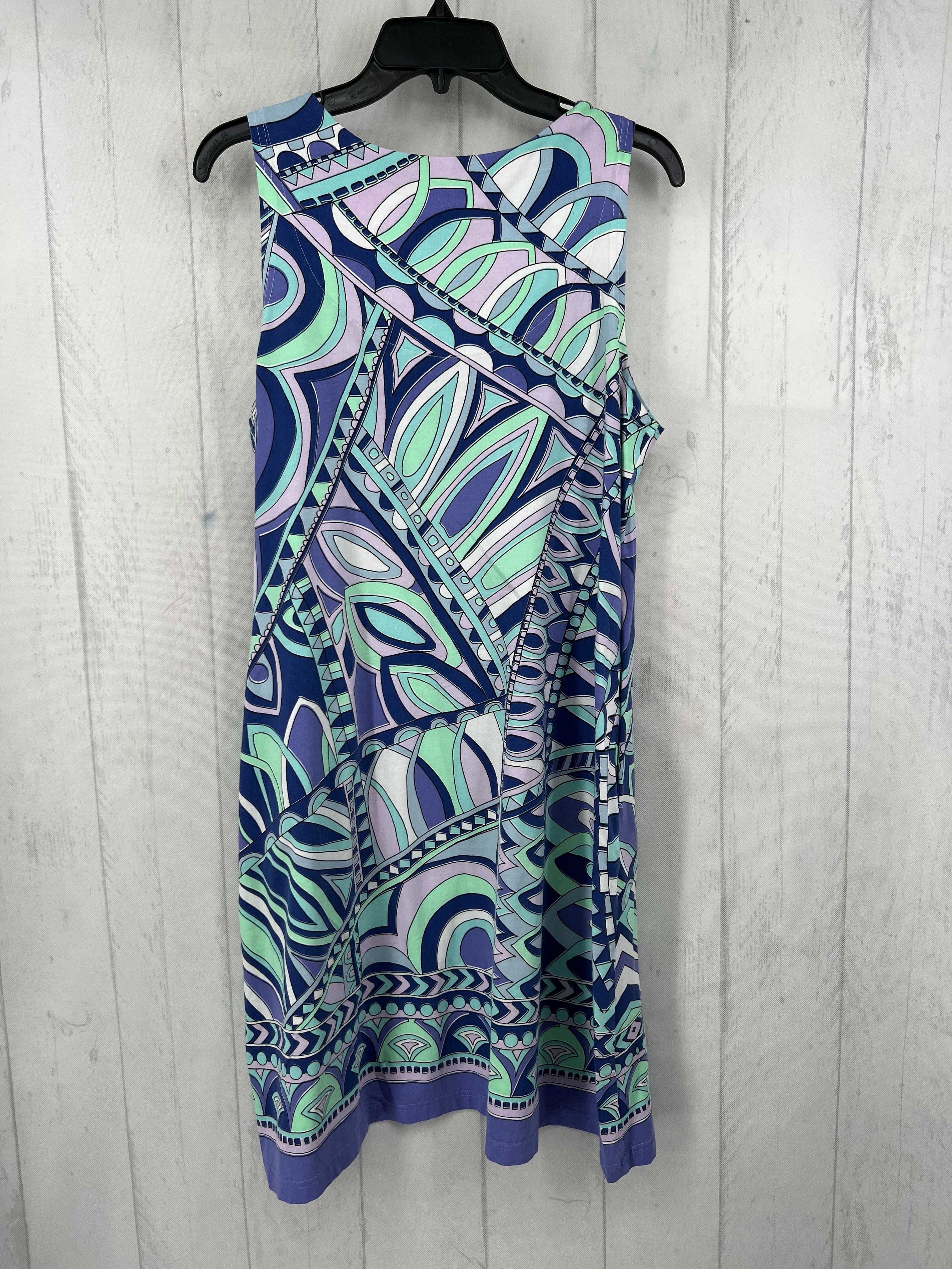 L printed v-neck slvls dress