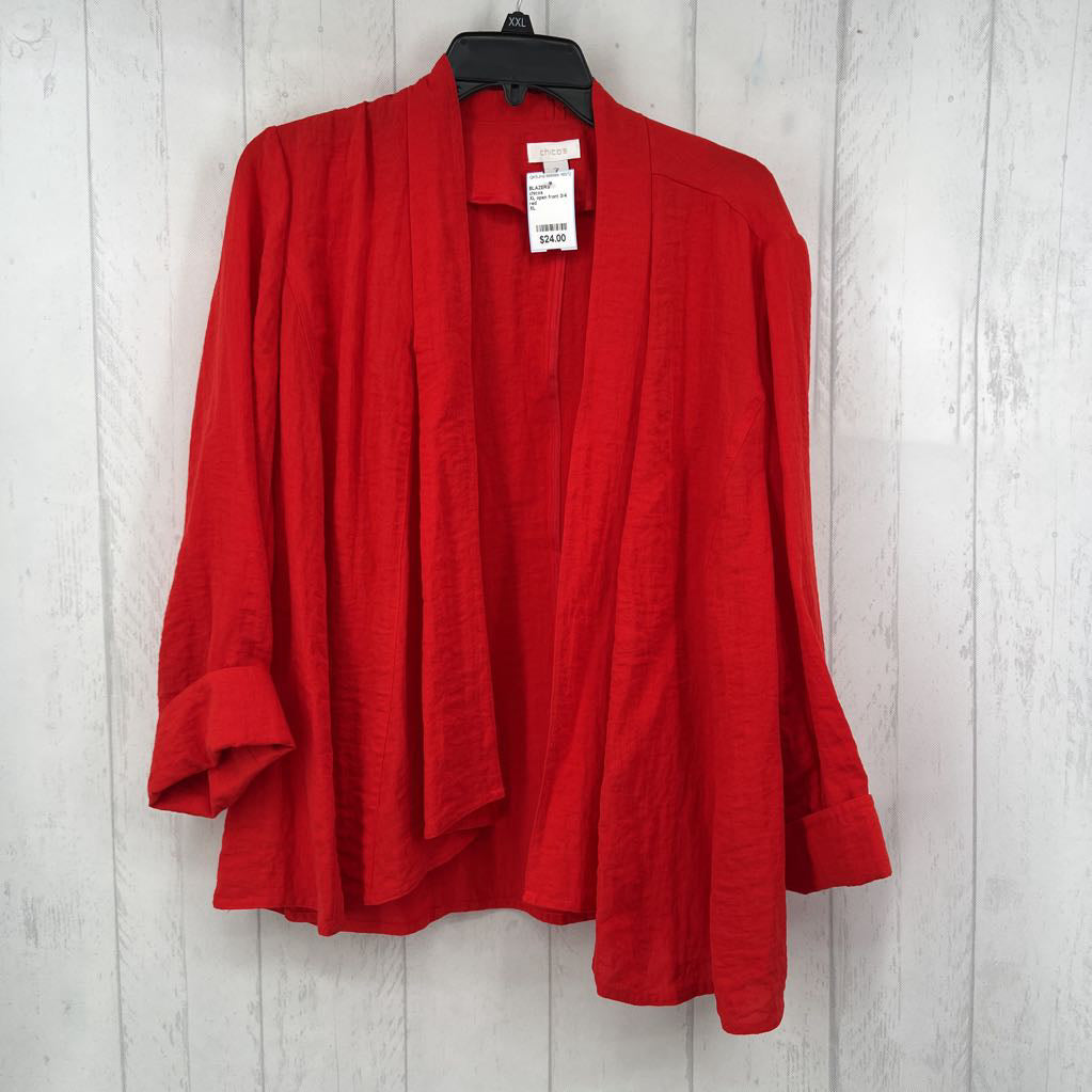 XL open front 3/4 slv blazer