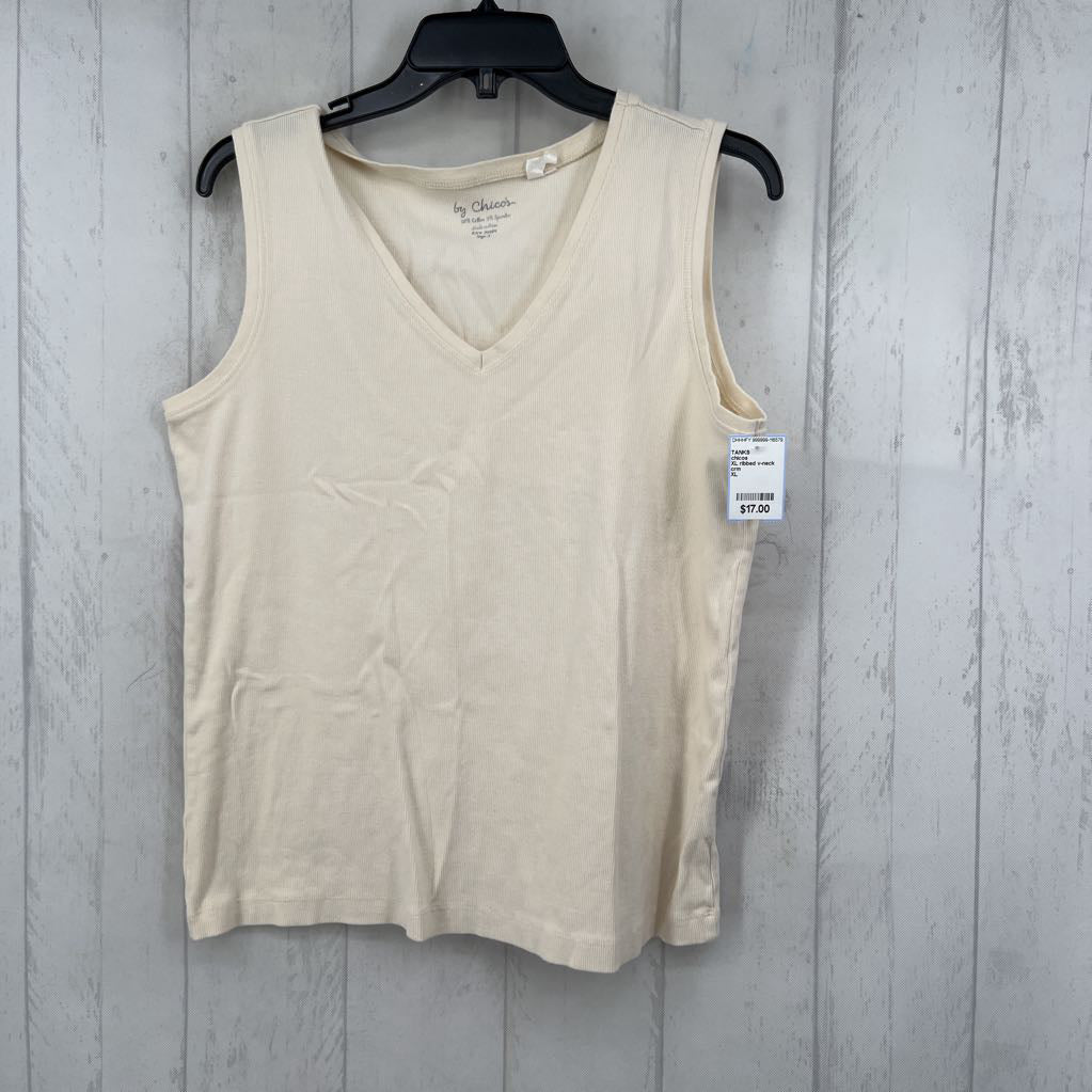 XL ribbed v-neck tank