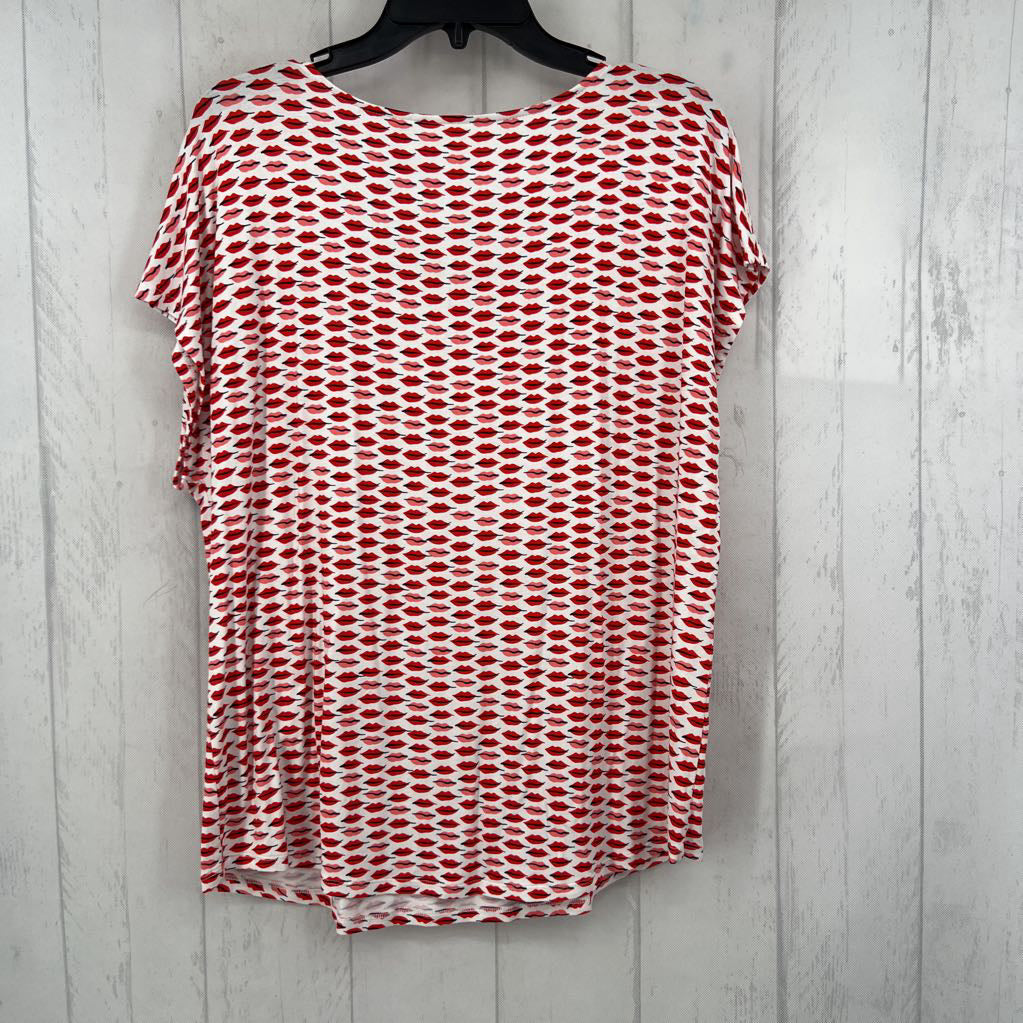 L lips print scoop neck s/s tee