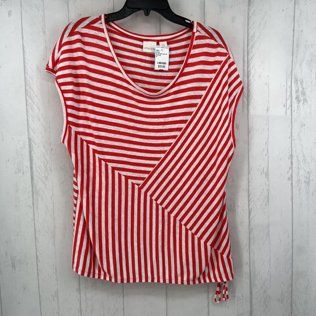 XL striped cap slv top