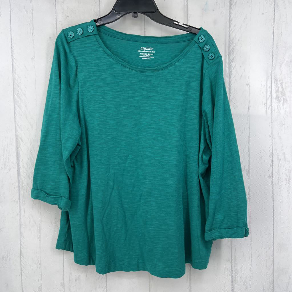 XL boat neck 3/4 slv tee