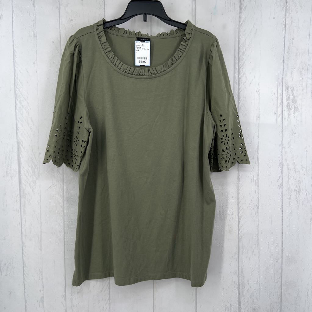 L eyelet slv tee s/s